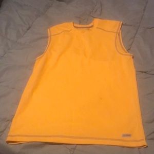 Men’s med dri more sleeveless yellow top spots snag